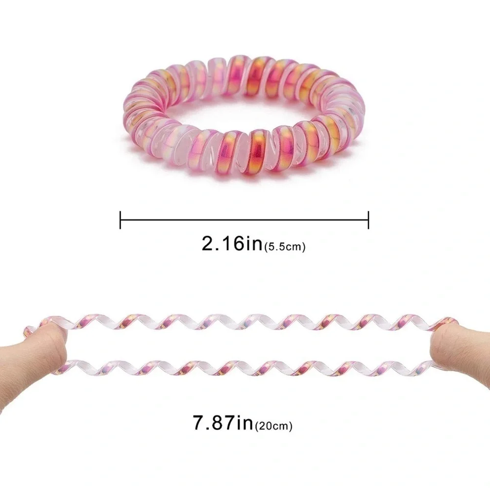 4Pack Pastel Jelly Coil Hair Spiral Set
